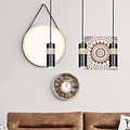 Kerava black and wooden long 3L hanging lamp 3x GU10