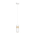 Kerava single white and wooden pendant lamp 1x GU10