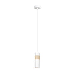 Emibig Kerava single white and wooden pendant lamp 1x GU10