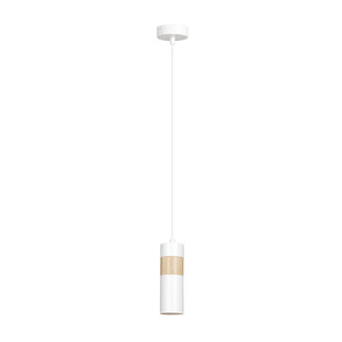 Kerava single white and wooden pendant lamp 1x GU10