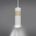 Emibig Emibig Kerava enkele witte en houten pendellamp 1x GU10 - Perfect voor sfeervolle verlichting in elke ruimte