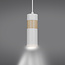 Emibig Emibig Kerava enkele witte en houten pendellamp 1x GU10 - Perfect voor sfeervolle verlichting in elke ruimte