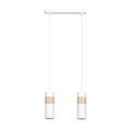 Kerava double white and wooden pendant lamp 2x GU10