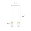 Kerava double white and wooden pendant lamp 2x GU10