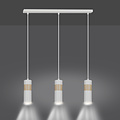 Emibig Emibig Kerava wit en houten lange 3L hanglamp 3x GU10 - Perfect voor sfeervolle verlichting in elke ruimte