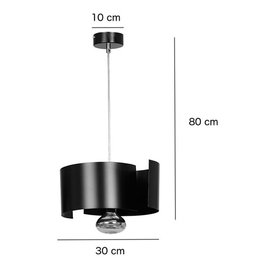 Kouvola 1 lampe suspension noire E27