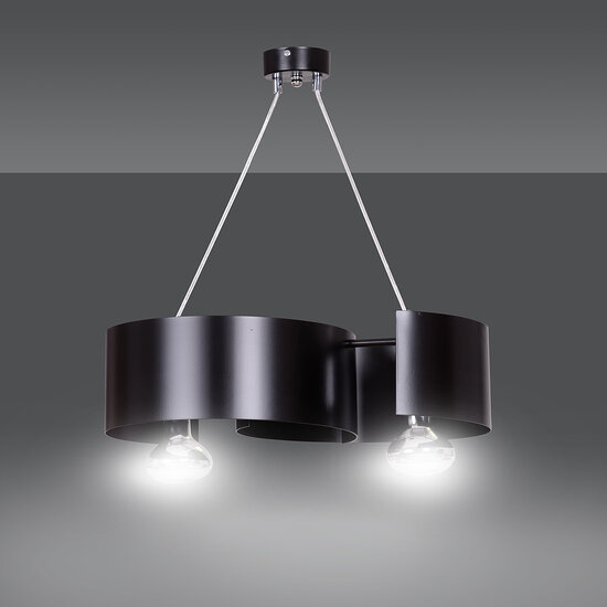 Kouvola 2 lampes suspension noire E27