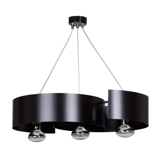 Kouvola 3 lampes suspension noire E27