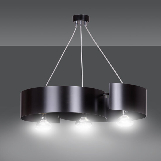 Kouvola 3 lamp black hanging lamp E27