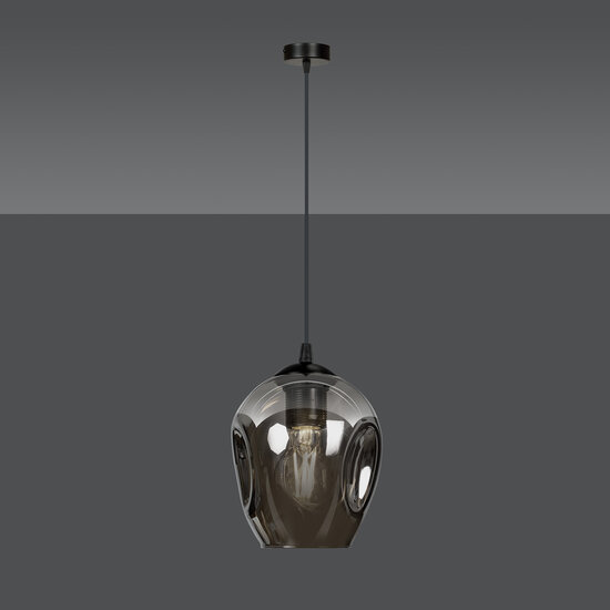 Nokia smoked glass single pendant lamp E27