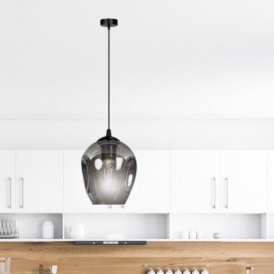 Emibig Emibig Nokia smoked glass single pendant lamp E27 - Ideal lighting for any space