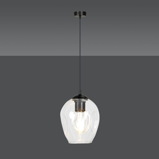 Lampe à suspension unique en verre transparent Nokia E27