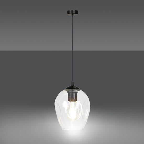 Lampe à suspension unique en verre transparent Nokia E27