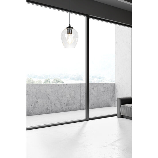 Lámpara colgante individual Nokia cristal transparente E27