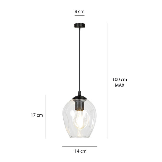 Emibig Emibig Nokia transparent glass single pendant lamp E27 - Ideal lighting for modern interiors