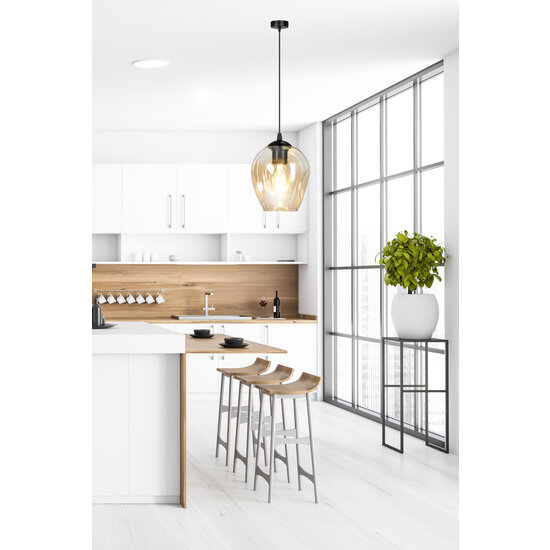 Suspension simple Nokia en verre ambré E27