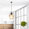 Nokia amber glass single pendant lamp E27