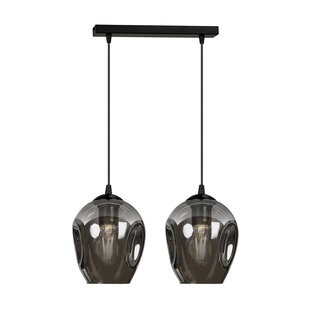 Nokia double smoked glass single pendant lamp E27