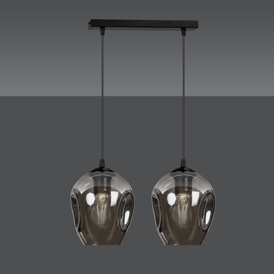 Nokia double smoked glass single pendant lamp E27