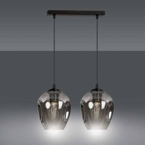 Nokia double smoked glass single pendant lamp E27