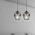 Nokia double smoked glass single pendant lamp E27