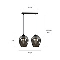 Lampe à suspension simple en verre fumé double Nokia E27