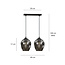 Nokia double smoked glass single pendant lamp E27