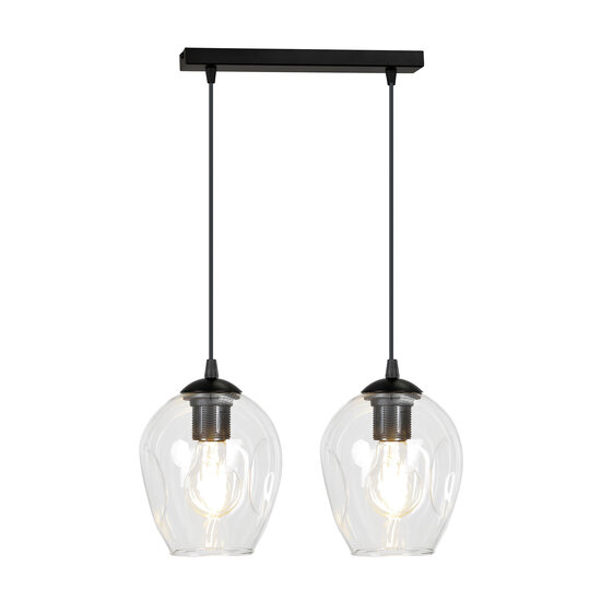 Emibig Emibig Nokia double lampe à suspension en verre transparent E27 - Éclairage parfait pour chaque espace
