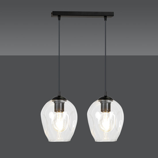 Nokia double transparent glass single pendant lamp E27