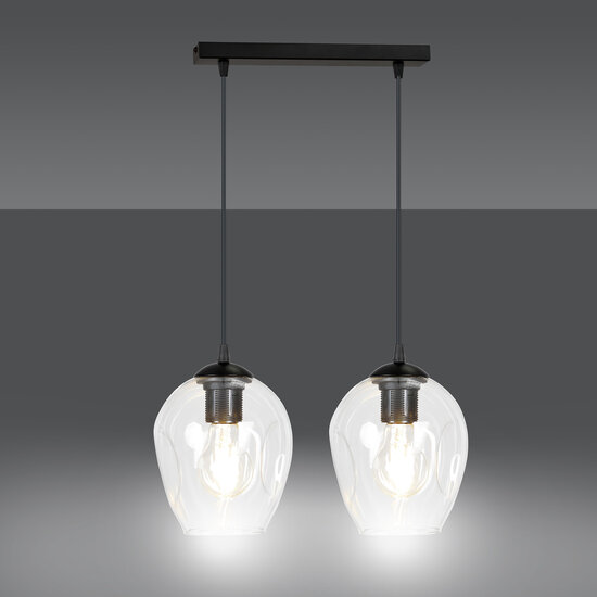Emibig Emibig Nokia double lampe à suspension en verre transparent E27 - Éclairage parfait pour chaque espace