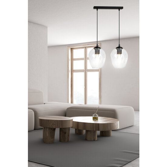 Emibig Emibig Nokia double lampe à suspension en verre transparent E27 - Éclairage parfait pour chaque espace