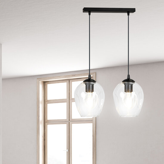 Nokia double transparent glass single pendant lamp E27