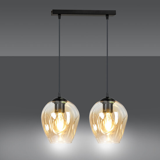 Nokia double amber glass single pendant lamp E27