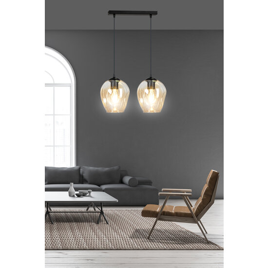 Emibig Emibig Nokia double amber glass single pendant lamp E27 - Ideal for creating a warm atmosphere in any room