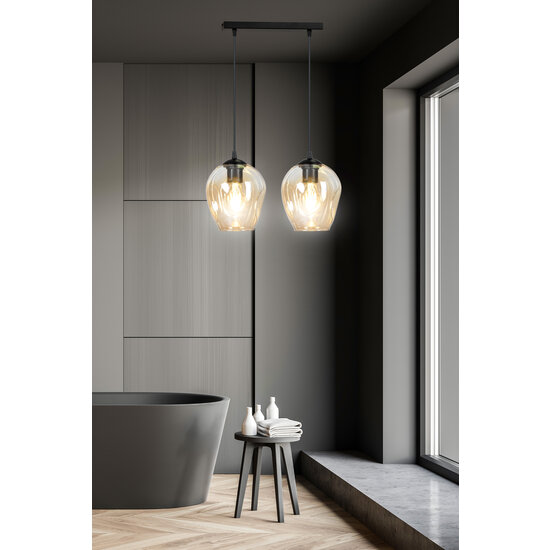 Nokia double amber glass single pendant lamp E27