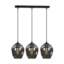 Emibig Nokia lange 3L gerookt glas hanglamp 3x E27