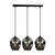 Nokia long 3L smoked glass hanging lamp 3x E27