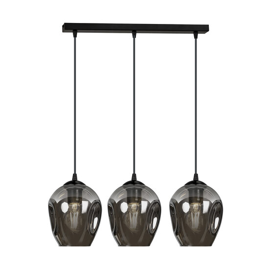 Emibig Emibig Nokia lámpara colgante de vidrio ahumado 3x E27 - Iluminación ideal para interiores modernos
