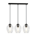 Emibig Emibig Nokia longue 3L lampe suspendue en verre transparent 3x E27 - Éclairage idéal pour chaque espace