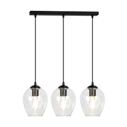 Nokia long 3L transparent glass hanging lamp 3x E27