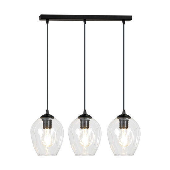 Emibig Emibig Nokia long 3L transparent glass hanging lamp 3x E27 - Ideal lighting for any space