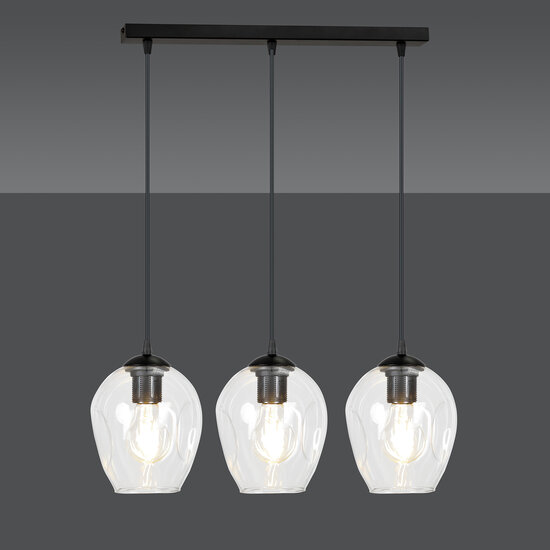 Emibig Emibig Nokia lange 3L transparant glas hanglamp 3x E27 - Perfecte verlichting voor elke ruimte