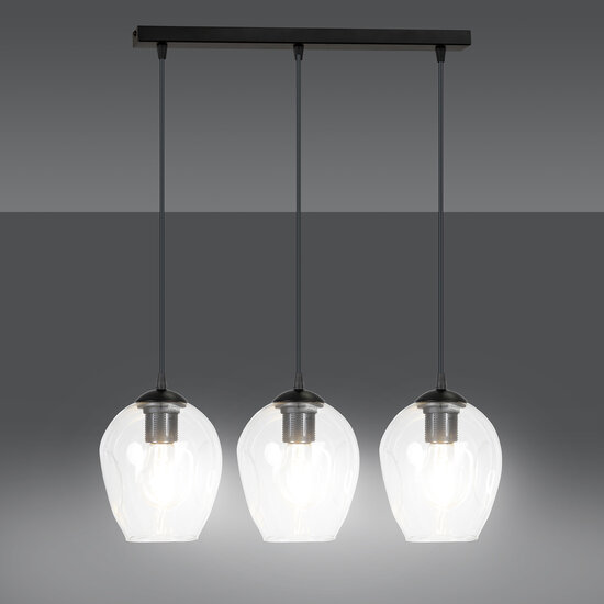 Emibig Emibig Nokia long 3L transparent glass hanging lamp 3x E27 - Ideal lighting for any space