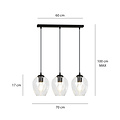 Emibig Emibig Nokia lange 3L transparant glas hanglamp 3x E27 - Perfecte verlichting voor elke ruimte