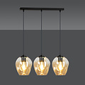 Emibig Emibig Nokia long 3L lampe suspendue en verre ambre 3x E27 - Idéale pour créer une atmosphère chaleureuse