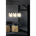 Lampe à suspension Nokia longue 3L en verre ambré 3x E27