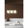 Lampe à suspension Nokia longue 3L en verre ambré 3x E27