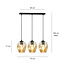 Emibig Emibig Nokia long 3L lampe suspendue en verre ambre 3x E27 - Idéale pour créer une atmosphère chaleureuse
