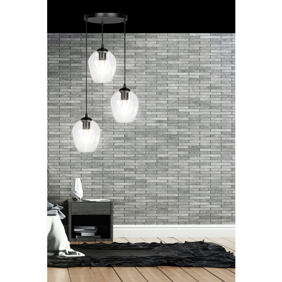 Nokia round 3L transparent glass hanging lamp 3x E27