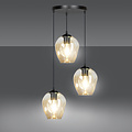 Emibig Emibig Lampe suspendue ronde 3L en verre ambre 3x E27 - Idéale pour créer une ambiance chaleureuse dans n'importe quelle pièce